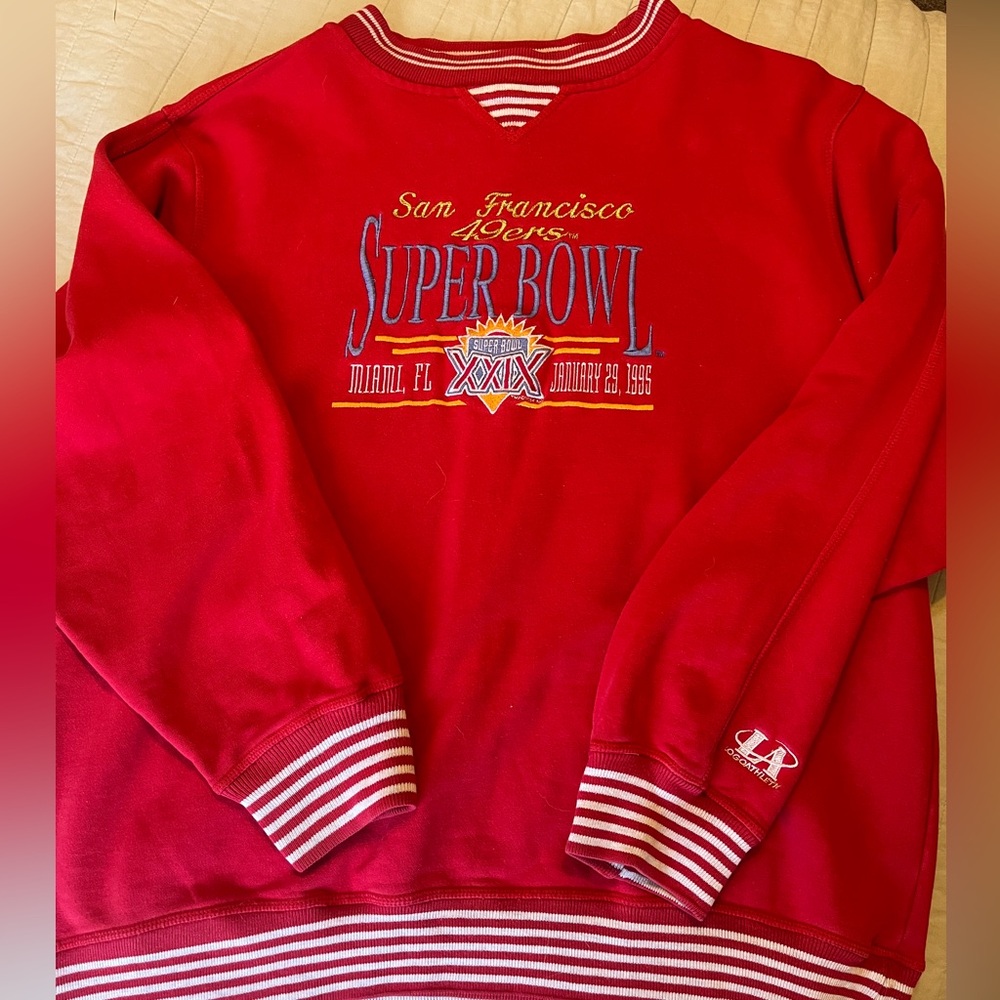 Vintage San Francisco 49ers Super Bowl 1995 Miami Red Sweatshirt XL crewneck